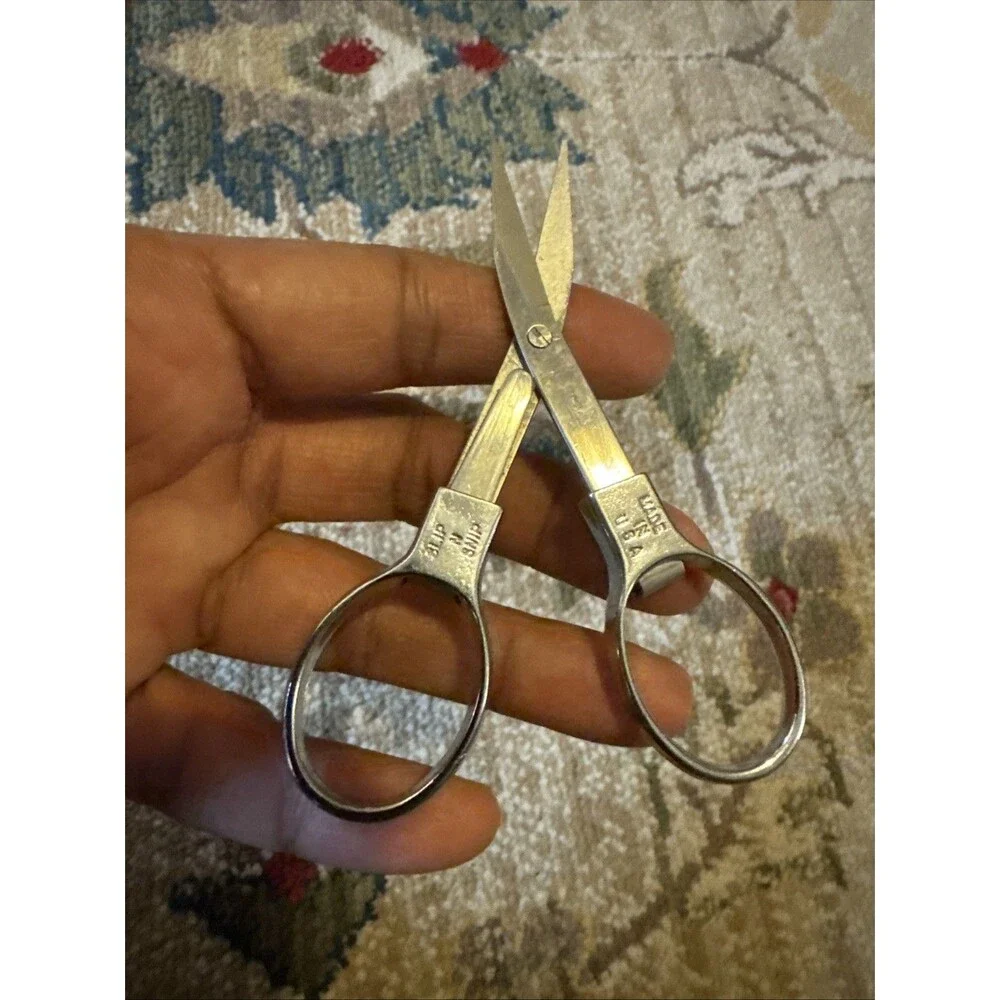 SLIP-N-SNIP Folding Scissors Vintage Folding Made In USA for Pocket or Purse